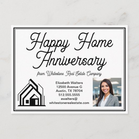 Elegante Immobilienfirma Benutzerdefiniertes Logo  Postkarte (Vorderseite)