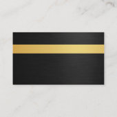 Elegante Immobilienmakler Metallic Schwarz Gold  Visitenkarte (Rückseite)