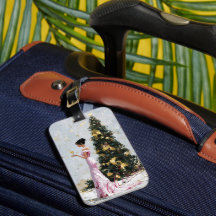 Elegante Impasto-Frau und Weihnachtsbaum Neujahr