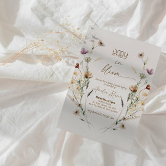 Elegante "In Bloom" Babyparty Einladung
