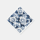 Elegante in Blue Rose Serviette (Ecke)