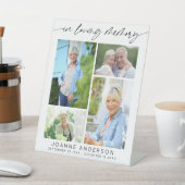 Elegante In-Loving-Memory-Script 4-Foto-Collage  Sockelschild (In SItu)