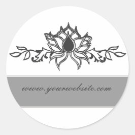 Elegante Indian Lotus Blume Zeichnend Runder Aufkleber
