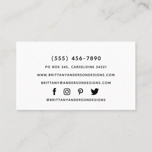 Elegante Indigo Blue Orange Gold Business Card Visitenkarte (Rückseite)