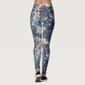 Elegante Indigoblau Rosa Creme Marmormor Muster Yo Leggings (Rückseite)