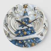 Elegante indische Christbaumkunst Große Wanduhr (Vorderseite)