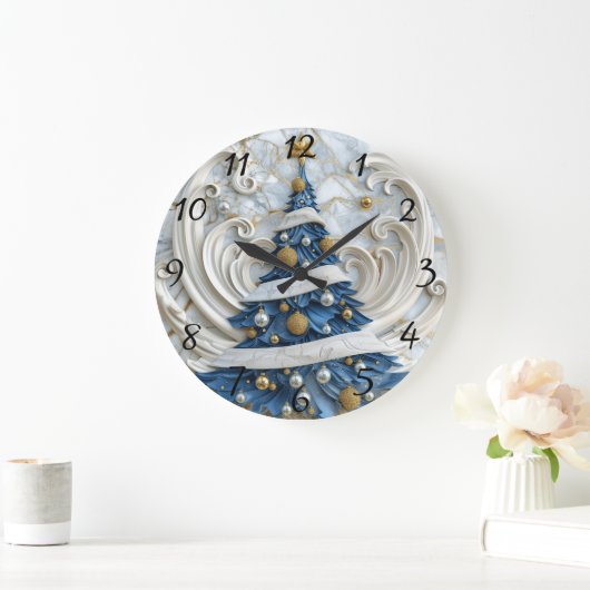 Elegante indische Christbaumkunst Große Wanduhr (Zuhause)