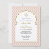 Elegante indische Hochzeit mit Ganesh rosa Einladu Einladung (Vorderseite)