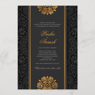 Elegante indische Hochzeitseinladung im Mandala-De Einladung