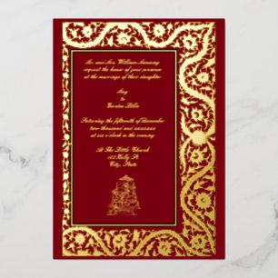 Elegante indische Mogul-Hochzeit 1608 Folieneinladung