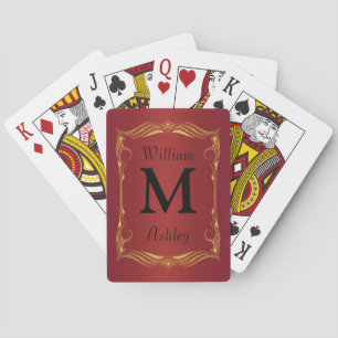 Elegante, individuell angepasste Mit Monogramm Spi Spielkarten