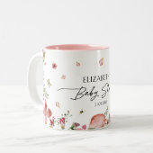 Elegante, individuell anpassbare Baby Shower Gastg Zweifarbige Tasse (Vorderseite Links)