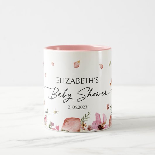 Elegante, individuell anpassbare Baby Shower Gastg Zweifarbige Tasse (Mittel)