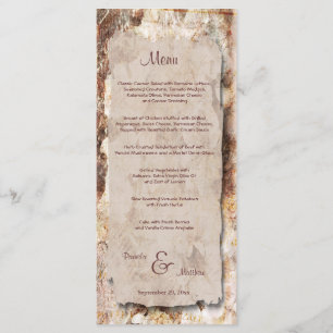 Elegante, individuell anpassbare Hochzeitsmenükart Menükarte