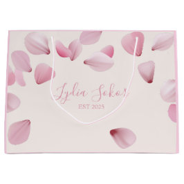 Elegante, individuell anpassbare Pink Petal Gesche Große Geschenktüte