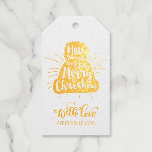 Elegante individuell anpassbare Weihnachtsfeiertag Geschenkanhänger (Vorderseite)