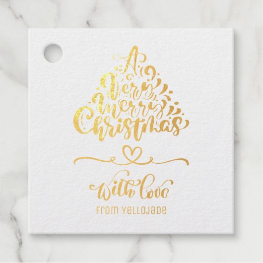 Elegante individuell anpassbare Weihnachtsfeiertag Geschenkanhänger (Vorderseite)