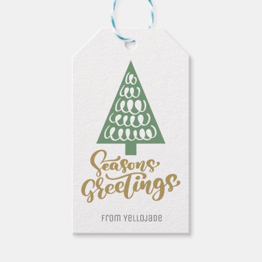 Elegante individuell anpassbare Weihnachtsfeiertag Geschenkanhänger (Vorderseite)