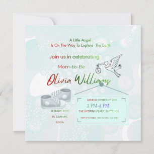 Elegante individuelle Babyshower-Karte für Jungen  Einladung