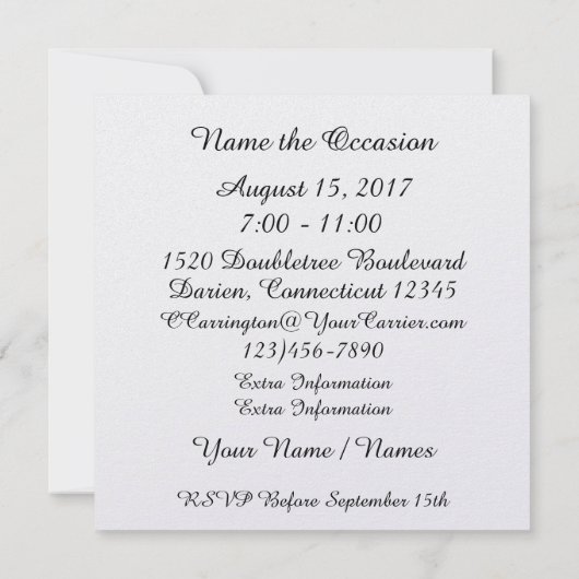 Elegante individuelle Einladung (Rückseite)