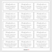 Elegante individuelle Gastadresse Wedding Invite Aufkleber (Blatt)