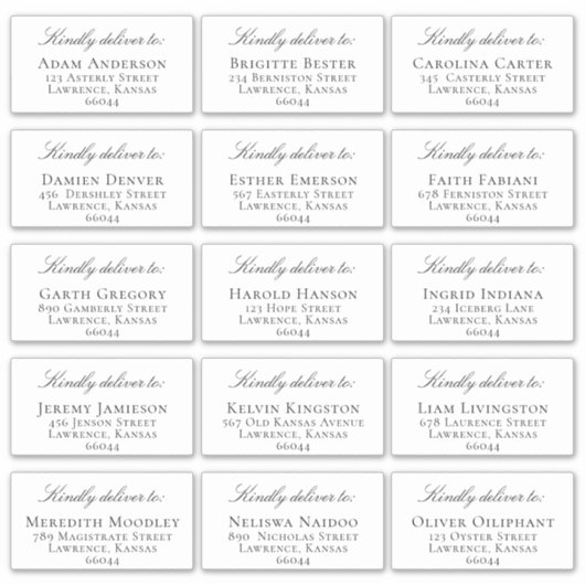 Elegante individuelle Gastadresse Wedding Invite Aufkleber (Vorderseite)