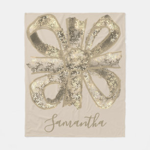 Elegante individuelle gold-beige Blumen-Schleife,  Fleecedecke