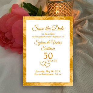 Elegante individuelle goldene 50-Jahres-Jubiläumsf Save The Date