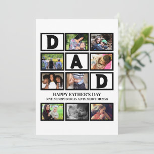 Elegante individuelle Happy-Fathers-Day-9-Fotocoll Feiertagskarte