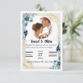 Elegante individuelle Hochzeitseinladung | bearbei Einladung (Stehend Vorderseite)