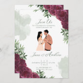 Elegante individuelle Hochzeitseinladung Einladung (Vorne/Hinten)