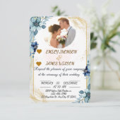 Elegante individuelle Hochzeitseinladung, Einladung (Stehend Vorderseite)