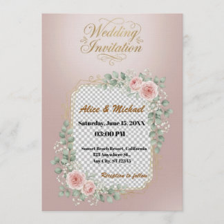 Elegante individuelle Hochzeitseinladung – Minimal Einladung