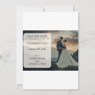Elegante individuelle Hochzeitseinladung Save The Date