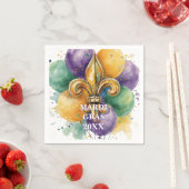 Elegante individuelle Mardi-Gras-Farben Serviette (Beispiel)