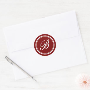 Elegante individuelle Monogramm-Hochzeitsaufkleber Runder Aufkleber