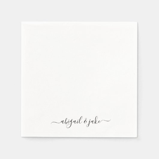 Elegante Individuelle Name Hochzeiten von Napkins Serviette (Vorderseite)