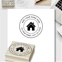 Elegante Individuelle Name Logo-Rücksendeadresse Gummistempel