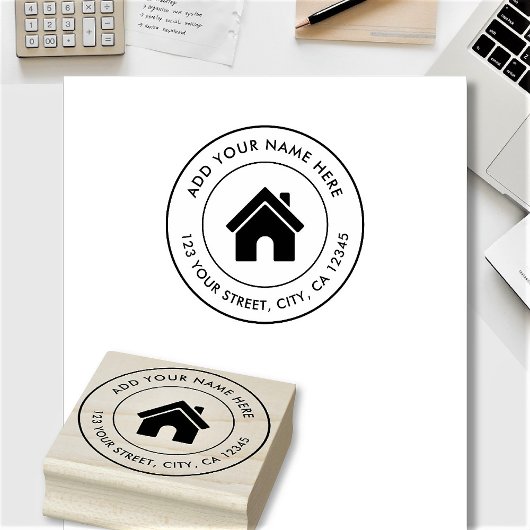 Elegante Individuelle Name Logo-Rücksendeadresse Gummistempel