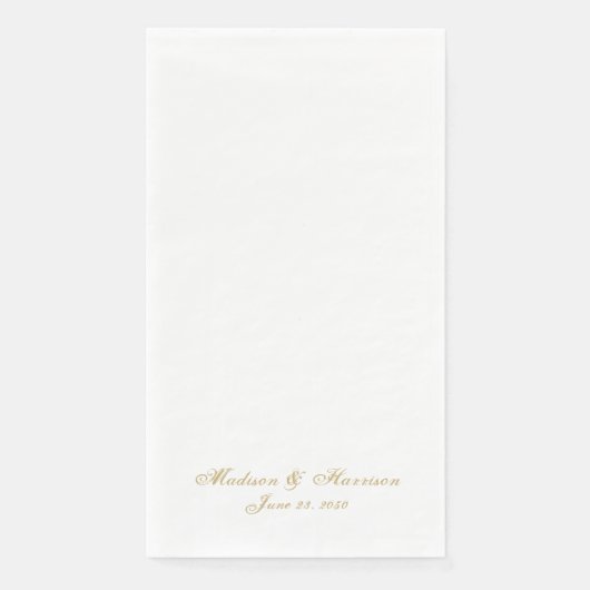 Elegante individuelle Namen mit Goldschrift datier Serviette (Vorderseite)