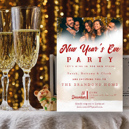Elegante individuelle Silvesterparty mit Foto Einladung