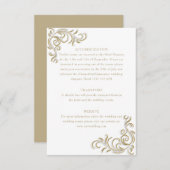 Elegante Informationen über Goldene Scrollgast Begleitkarte (Vorne/Hinten)