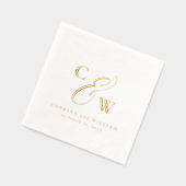 Elegante Initalien einfache Namen datieren Hochzei Servietten Mit Folie (Links)