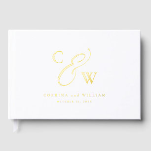 Elegante Initalien Foto Collage Folie Hochzeit Gästebuch