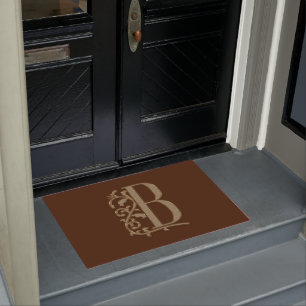 Elegante Initiale des Eintritts-Monogramm-B auf Fußmatte
