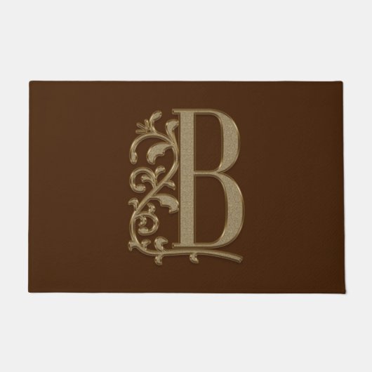 Elegante Initiale des Eintritts-Monogramm-B auf Fußmatte (Vorderseite)
