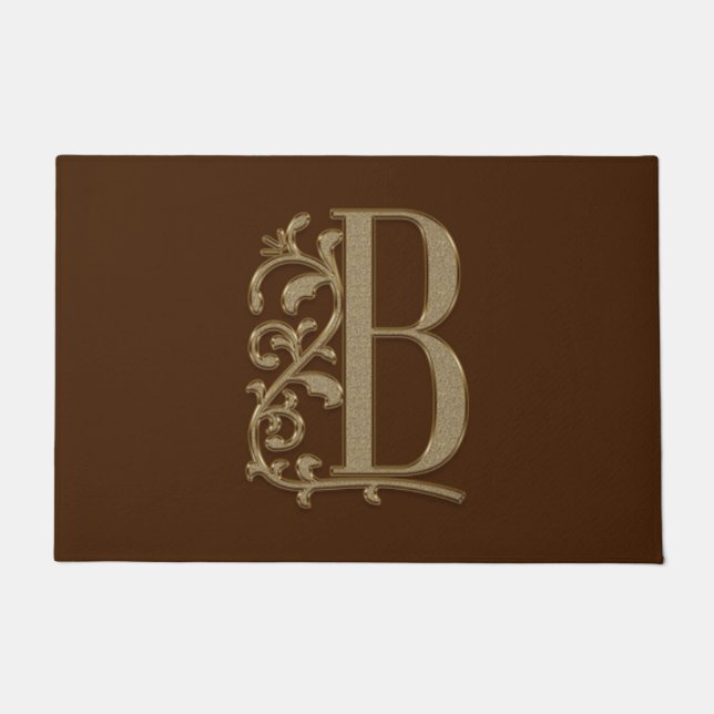 Elegante Initiale des Eintritts-Monogramm-B auf Fußmatte (Vorderseite)