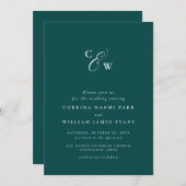 Elegante Initialen aquamarine klassische Hochzeit (Vorne/Hinten)