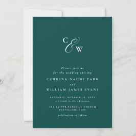 Elegante Initialen aquamarine klassische Hochzeit