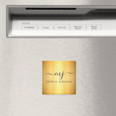 Elegante Initialen auf Gold Magnet (In Situ (Geschirrspüler))